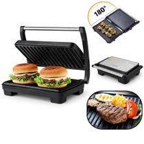 Sanduicheira grill eletrica churrasqueira de mesa inox dupla 2 em 1 led 1000w press misteira grelha antiaderrente coleto Sanduicheira grill eletrica churrasqueira de mesa inox dupla 2 em 1 led 1000w press misteira grelha antiaderrente coleto