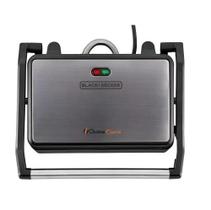 Sanduicheira grill elétrico inox 800w black decker com prensa multiuso g1200 127v