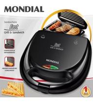 Sanduicheira Grill Inox Mondial Elétrico Antiaderente 110v