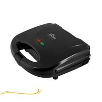 Sanduicheira Grill Kian 750W Preta ou Vermelha 110v 127v, Chapa Antiaderente, Luz Indicadora e com Trava -