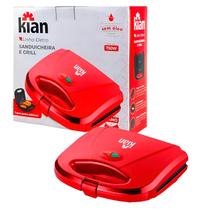 Sanduicheira Grill Kian Premium Sanduiches Mistos Grelhados 750W Vermelho 127V
