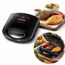 Sanduicheira Grill Mondial 750W 2 em 1 com Aquecimento Duplo e Chapa Antiaderente Linha Premium