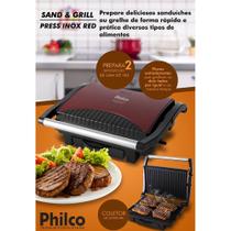 Sanduicheira Grill Press Inox Red Porta-Fio Philco 220V Sanduicheira Grill Press Inox Red Porta-Fio Philco 220V