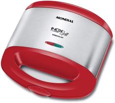Sanduicheira Inox Grill Red Premium 800w S-19 Mondial Cor Vermelho Sanduicheira Inox Grill Red Premium 800w S-19 Mondial Cor Vermelho