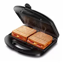 Sanduicheira Master Grill Inox Elétrica 2em1 Prática Portátil Revestimento Antiaderente Mondial S20