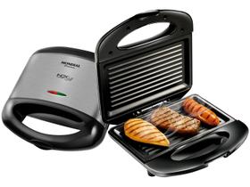 Sanduicheira Mondial, Chapa Inox Grill Premium, 110V, Preto, 800W - S-07 Sanduicheira Mondial, Chapa Inox Grill Premium, 110V, Preto, 800W - S-07