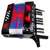 Sanfona Acordeon Concert 8 Baixos 17 Teclas Ca8 Bk (Preto)