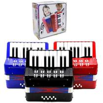 Sanfona / acordeon infantil musical grande colors 24x23x10cm na caixa