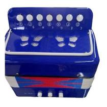 Sanfona Infantil Acordeon Gaita 3 Baixos 7 Teclas Mini Azul