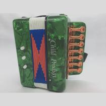 Sanfona Infantil Acordeon Gaita 3 Baixos 7 Teclas Mini verde - Max Mídia