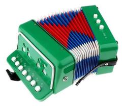 Sanfona Infantil Acordeon Gaita 3 Baixos 7 Teclas Mini verde - toys