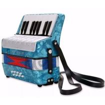 Sanfona Infantil Acordeon Gaita 8 Baixos 17 Teclas Azul