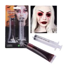 Sangue Artificial Falso Com Seringa Para Festa Halloween - MODAMIX