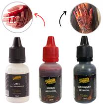 Sangue Queimadura Latex Maquiagem de terror festa hallowen Sangue Queimadura Latex Maquiagem de terror festa hallowen