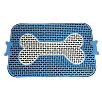Sanitário banheiro tapete higiênico osso canino pet cachorro cão azul de plástico lavável limpa fácil
