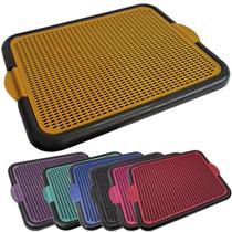 Sanitário Canino Higiênico Educador Tapete Plástico Cachorro Cães Sanidog Pipi Dog Higiene Toalete Amarelo