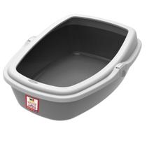 Sanitário Higiênico Borda Wc King Gatos Grande Taupe/Cinza