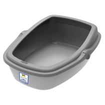 Sanitário Higiênico Borda Wc King Gatos Grande Taupe/Cinza