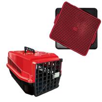 Sanitario Higienico Pet Canino +Caixa Transporte N3 Vermelho