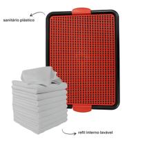 Sanitário Plástico Pet Vermelho com 9 Refis Absorventes Laváveis - Quality Sanitário Plástico Pet Vermelho com 9 Refis Absorventes Laváveis - Quality