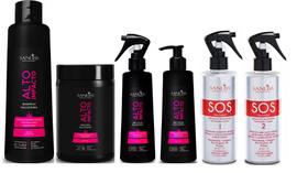 Sanliss Alto Impacto Shampoo 1 Litro e Máscara 1 Kg e BBC Liquid e BBC Cream e SOS 1 e SOS 2