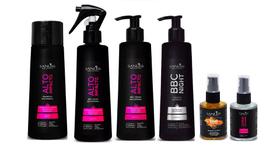 Sanliss Alto Impacto Shampoo e BBC Liquid + Cream + Night e Repair Macadâmia e Shine Macadâmia