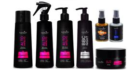 Sanliss Alto Impacto Shampoo e Máscara e BBC Liquid + Cream + e Repair Macadâmia e Shine Moringa