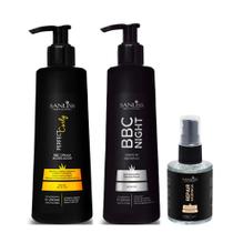 Sanliss Perfect Curly BBC Cream Modelador e BBC Night e Repair Moringa