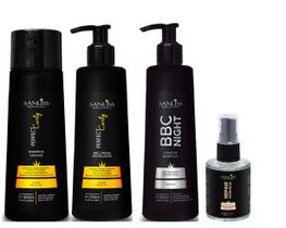 Sanliss Perfect Curly Shampoo e BBC Cream Modelador e BBC Night e Repair Moringa Sanliss Perfect Curly Shampoo e BBC Cream Modelador e BBC Night e Repair Moringa