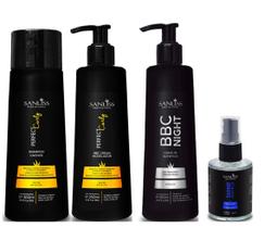 Sanliss Perfect Curly Shampoo e BBC Cream Modelador e BBC Night e Shine Moringa