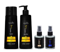 Sanliss Perfect Curly Shampoo e BBC Cream Modelador e Repair Moringa e Shine Moringa