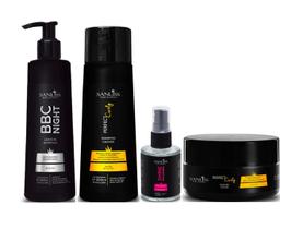 Sanliss Perfect Curly Shampoo e Máscara e BBC Night e Shine Macadâmia