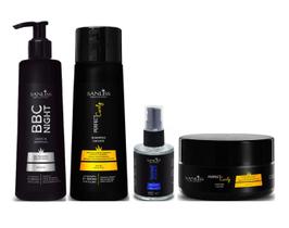 Sanliss Perfect Curly Shampoo e Máscara e BBC Night e Shine Moringa