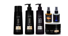 Sanliss Pós-Quimica Shampoo e Máscara e Leave-In e BBC Night e Repair Macadâmia e Shine Moringa