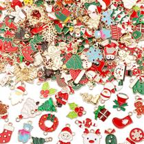 SANNIX, 350 unidades de pingentes de Natal, esmalte dourado, artesanato DIY