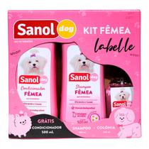 Sanol Dog Kit Fêmea Shampoo Condicionador Colônia Fragrância Sanol Dog Kit Fêmea Shampoo Condicionador Colônia Fragrância
