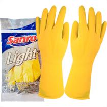 Sanro Luva Light Amarela ,M - Kit C/10 Pr