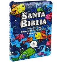 Santa Biblia con Ilustraciones Fuente de Bendiciones Espanhol para Niños cremallera Concordancia Reina Valera 1960