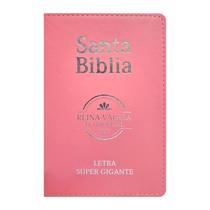 Santa biblia reina valera trad. rvt - lt súper gigante 1664 cuero artificial - rosa