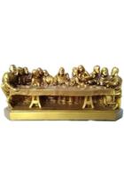 Santa Ceia De Mesa Balcão Estante Dourada/Betume 15x35 Cm Pintura A Mão Jesus Católico Presente