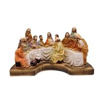 Santa Ceia Decorativa De Resina De Mesa 19 Cm Pintado À Mão Santa Ceia Decorativa De Resina De Mesa 19 Cm Pintado À Mão