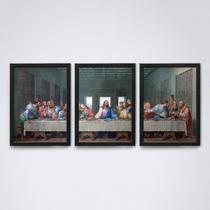 santa ceia jesus cristo com moldura preta A4 santa ceia jesus cristo com moldura preta A4