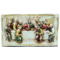 Santa Ceia Quadro 3D Decorativo 90x53x20cm Para Parede