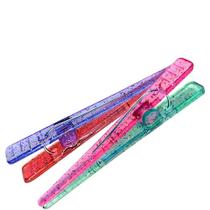 Santa Clara - Kit Clips de Cabelo Plástico 9cm Bicolor com Glitter (6 Peças)