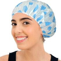 Santa Clara - Touca Luxo para Banho Estampa Bolinhas Azuis Santa Clara - Touca Luxo para Banho Estampa Bolinhas Azuis