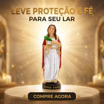 Santa Luzia 8cm Resina Imagem Católica Decoração Oração Santa Luzia 8cm Resina Imagem Católica Decoração Oração