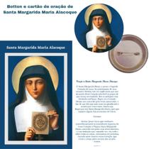 Santa Margarida Maria Alacoque 10 kits de botton com cartão de oração - Ágape bottons