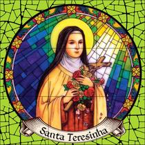 Santa Teresinha Estilo Vitral 60x60cm - 100% Azulejo
