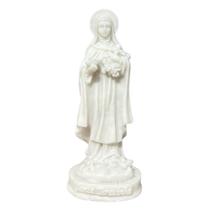 Santa Terezinha 15cm Resina Branca Devoção Fé Presente Decorativo Decoração Imagem