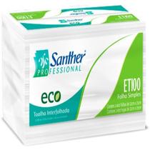 Santher toalha de papel eco folha simples interfolha 22 x 23 cm com 2400 fls eti00